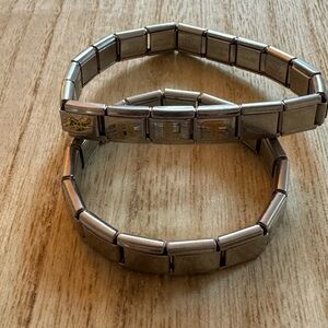 Silver Italian Charm Stretch Bracelet set